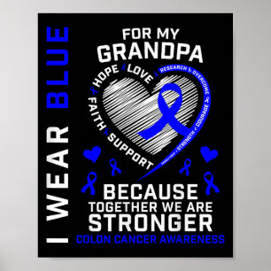 Ik Draag Blauw voor mijn opa Colon Cancer Bewusthe Poster