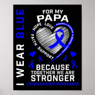 Ik Draag blauw voor mijn papa colon kanker bewustz Poster