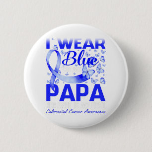 Ik Draag Blauw Voor Mijn Papa Colorectale Kanker Ronde Button 5,7 Cm