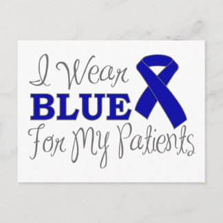 Ik Draag blauw voor mijn patiënten (blauw lint) Briefkaart