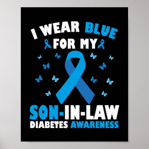 Ik Draag blauw voor mijn schoonzoon diabetes bewus Poster