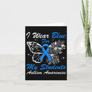 Ik Draag blauw voor mijn studenten autisme vlinder Kaart