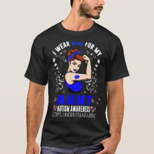 Ik Draag blauw voor mijn tante Autism Awareness Ma T-shirt