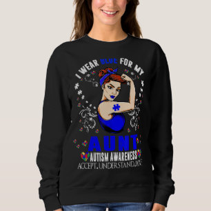 Ik Draag blauw voor mijn tante Autism Awareness Ma Trui