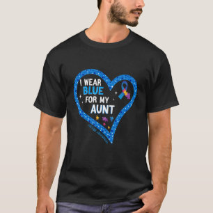 Ik draag blauw voor mijn tante  Cool Autisme bewus T-shirt