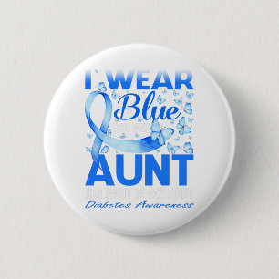 Ik Draag blauw voor mijn tante Diabetes. Ronde Button 5,7 Cm