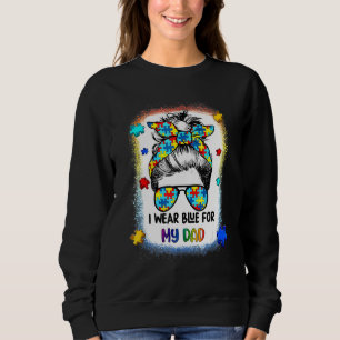 Ik Draag blauw voor mijn vader Autism Bun Girl Tea Trui