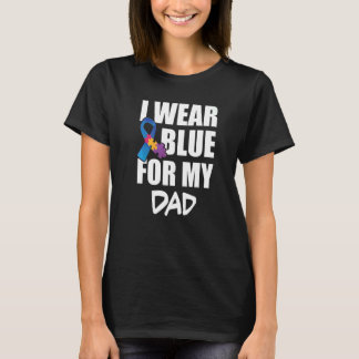 Ik draag blauw voor mijn vader Blue Ribbon Autism  T-shirt