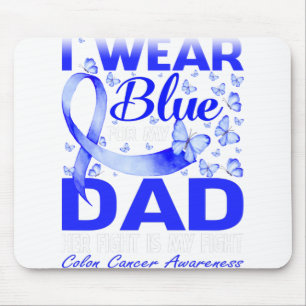 Ik Draag Blauw voor mijn vader Colon Cancer Bewust Muismat