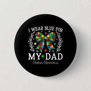 Ik Draag blauw voor mijn vader Coquette Bow Family Ronde Button 5,7 Cm