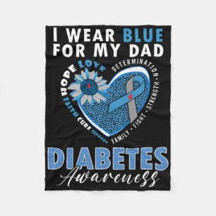 Ik Draag blauw voor mijn vader type 1 diabetes Fleece Deken