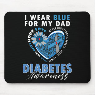 Ik Draag blauw voor mijn vader type 1 diabetes Muismat