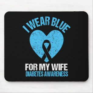 Ik Draag Blauw voor mijn vrouw T1d Diabetes Mannen Muismat