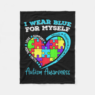 Ik Draag blauw voor mijn zelfbewustzijn dag kinder Fleece Deken