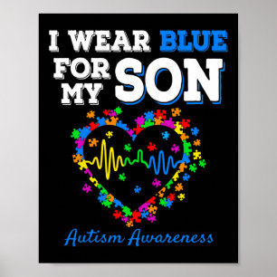 Ik Draag Blauw voor mijn Zoon Autism Awareness Day Poster