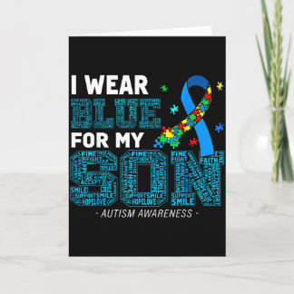Ik draag blauw voor mijn zoon Autism Awareness Moe Kaart