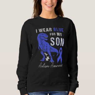 Ik Draag Blauw voor mijn Zoon Autism Bewust Mam Pa Trui