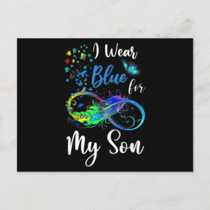 Ik Draag Blauw voor Mijn Zoon Autism Bewustheid Ma Briefkaart