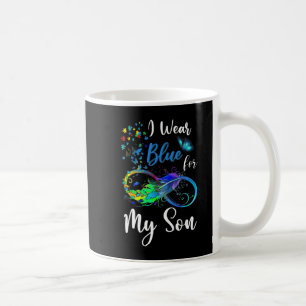 Ik Draag Blauw voor Mijn Zoon Autism Bewustheid Ma Koffiemok