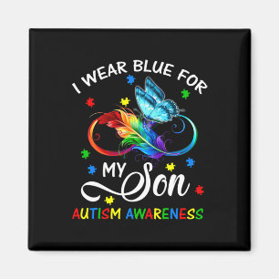 Ik Draag Blauw voor mijn Zoon Autism Bewustheid Ma Magneet