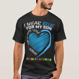 Ik Draag Blauw voor mijn Zoon Autism Bewustheid Ou T-shirt