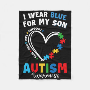 Ik Draag blauw voor mijn zoon Autism. Bewustmaking Fleece Deken