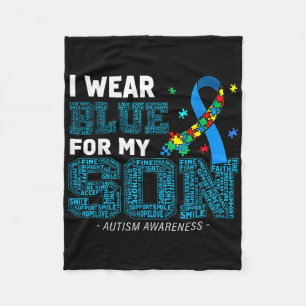 Ik Draag blauw voor mijn zoon Autism. Bewustmaking Fleece Deken