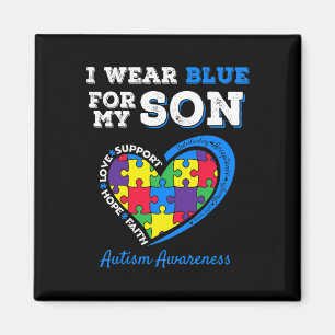 Ik Draag blauw voor mijn zoon Autism. Bewustmaking Magneet