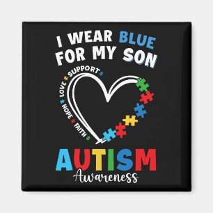 Ik Draag blauw voor mijn zoon Autism. Bewustmaking Magneet