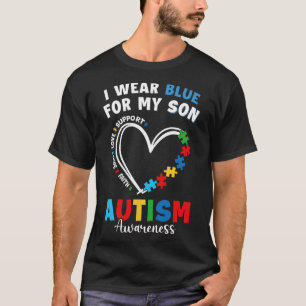 Ik Draag blauw voor mijn zoon Autism. Bewustmaking T-shirt