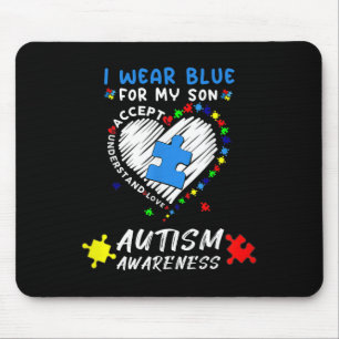 Ik Draag blauw voor mijn zoon Autisme Awareness Cu Muismat