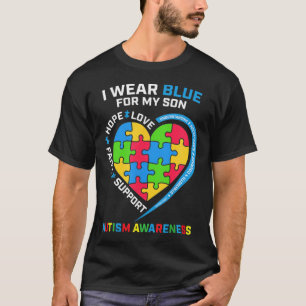 Ik draag blauw voor mijn zoon Autisme bewustzijn 2 T-shirt