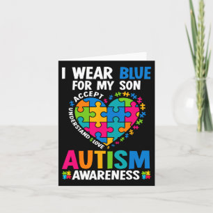 Ik Draag blauw voor mijn zoon Autisme Bewustzijn A Kaart