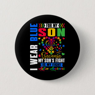 Ik Draag blauw voor mijn zoon Autisme Bewustzijn D Ronde Button 5,7 Cm