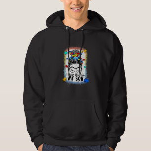 Ik Draag blauw voor mijn zoon leraar moeder meisje Hoodie