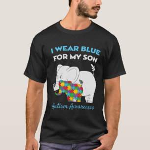 Ik Draag blauw voor mijn zoon Trots Autisme Bewust T-shirt