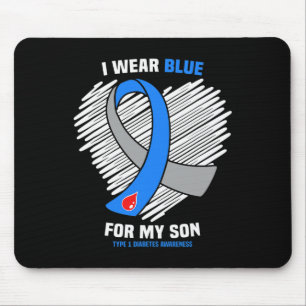 Ik Draag blauw voor mijn zoon type 1 diabetes Muismat