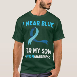 Ik Draag blauw voor mijn zoontje Autisme Dag Puzzl T-shirt