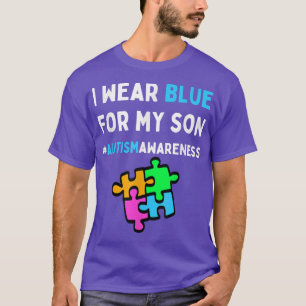 Ik Draag blauw voor mijn zoontje Autisme Dag Puzzl T-shirt