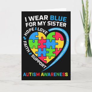 Ik draag blauw voor mijn zus Autisme bewustzijn ki Kaart