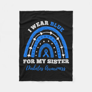 Ik Draag blauw voor mijn zuster T1d type 1 diabete Fleece Deken