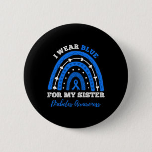 Ik Draag blauw voor mijn zuster T1d type 1 diabete Ronde Button 5,7 Cm
