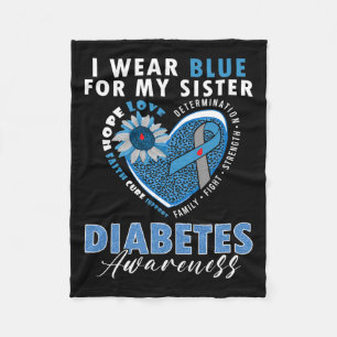 Ik Draag blauw voor mijn zuster type 1 diabetes aw Fleece Deken