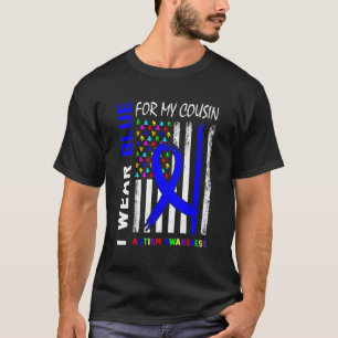 Ik Draag Blauwe Lint Voor Mijn Neef Autisme Bewust T-shirt