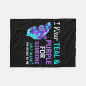Ik Draag Blauwgroen & Paarse voor iemand zelfm Fleece Deken (Voorkant (Horizontaal))