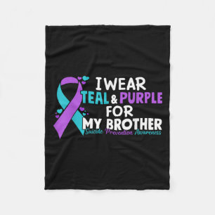 Ik Draag Blauwgroen &amp; Paarse voor mijn broertj Fleece Deken