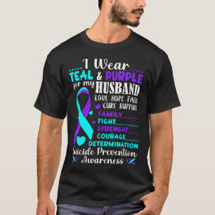 Ik Draag Blauwgroen & Paarse voor mijn man zel T-shirt