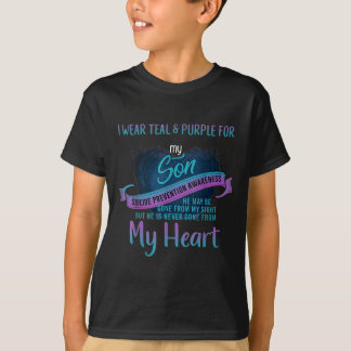 Ik Draag Blauwgroen &amp; Paarse voor mijn zoon Su T-shirt