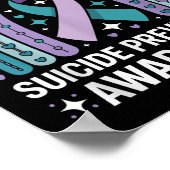 Ik Draag Blauwgroen & Paarse voor zelfmoordpre Poster (Hoek)