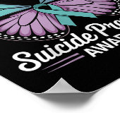 Ik Draag Blauwgroen & Paarse voor zelfmoordpre Poster (Hoek)